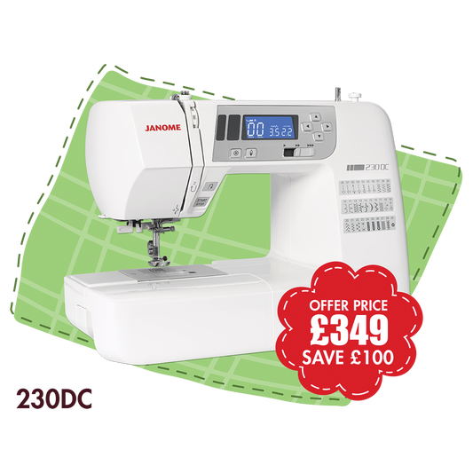 Janome 230DC Computerised Sewing Machine with 30 stitches including 3 styles of 1 Step Button Hole ***Sale Save £100 ***