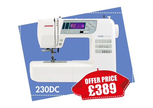 Janome 230DC Computerised Sewing Machine with 30 stitches including 3 styles of 1 Step Button Hole  *** Autumn Offer Save £50 ***