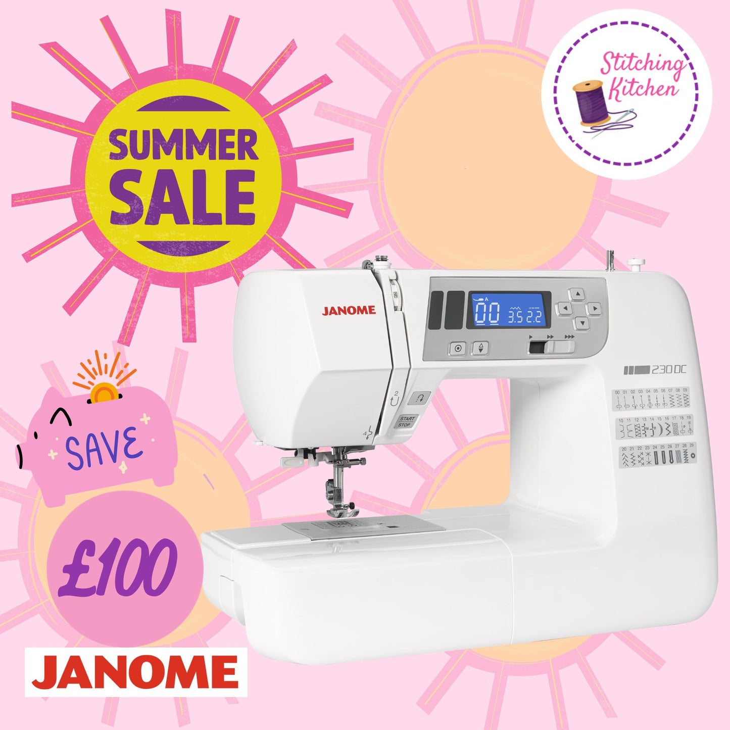 230DC Computerised Sewing Machine ***HOT Summer Offer Save £100 ***