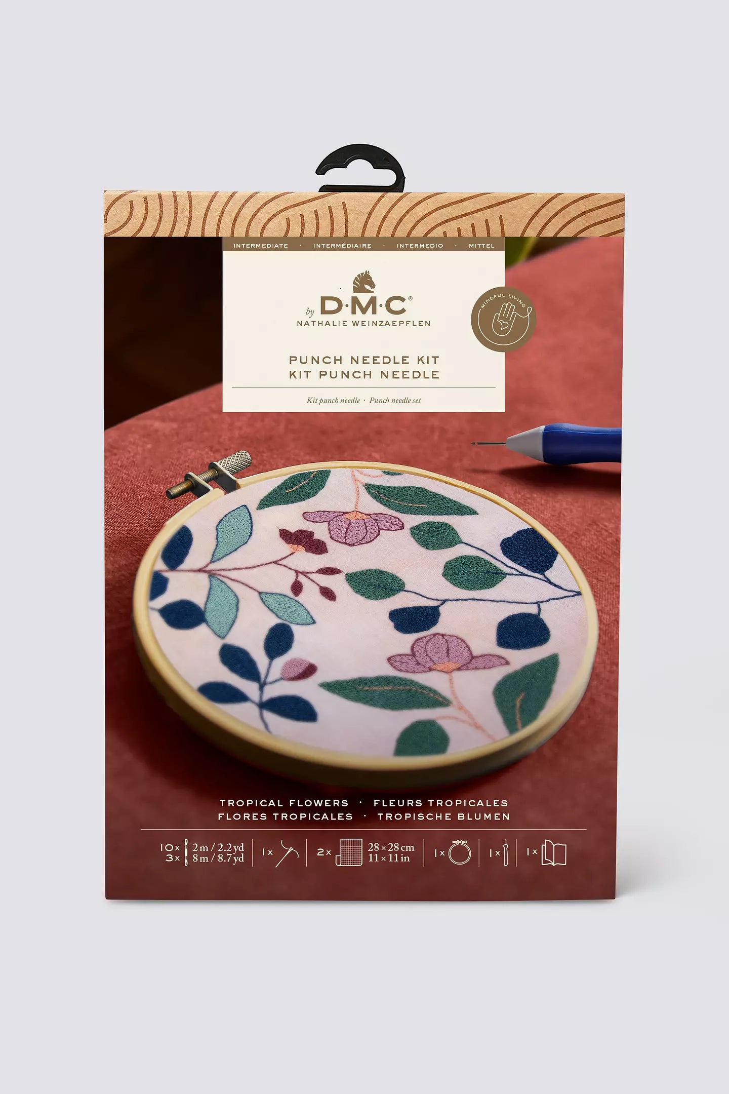 D.M.C Punch Needle Kit Tropical Flowers image 0