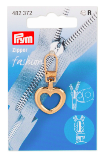 Decorative zip pull - gold heart