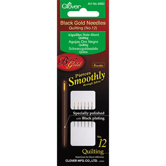Clover Black Gold Quilting Needles no. 12