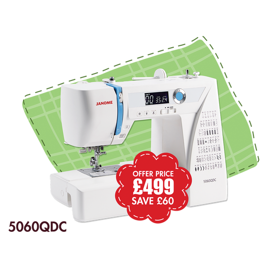 Janome 5060QDC Computerised Sewing Machine with 60 stitches including 6 styles of 1 Step Button Hole ***Sale Save £60 ***