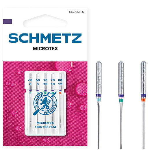 Microtex needle, size 60-80, 5 needles per pack