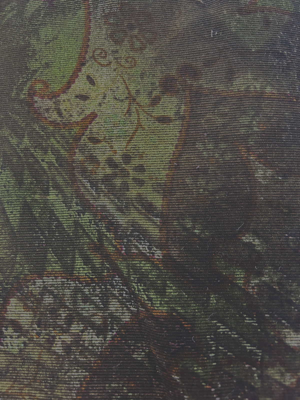 Green / Brown Printed Cotton Corduroy