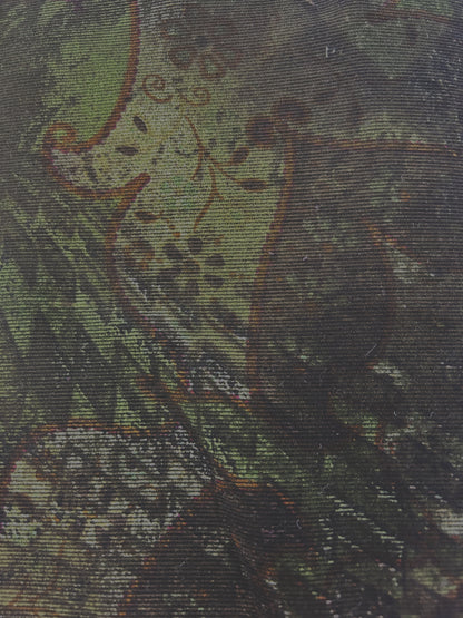 Green / Brown Printed Cotton Corduroy