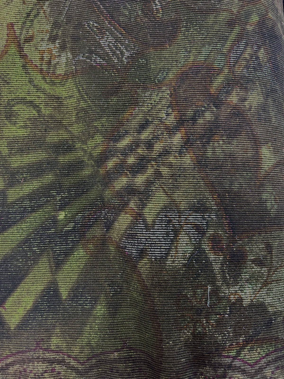 Green / Brown Printed Cotton Corduroy