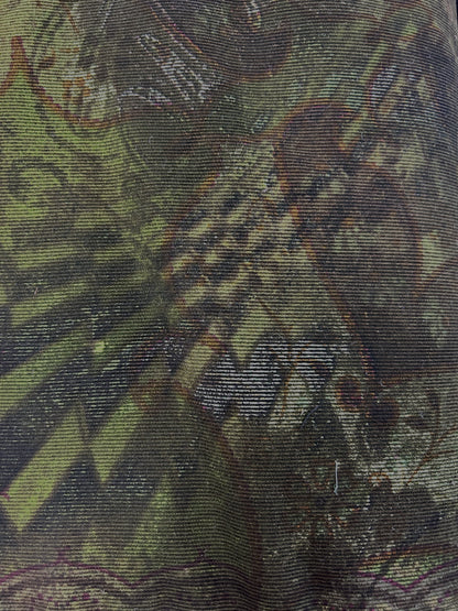 Green / Brown Printed Cotton Corduroy