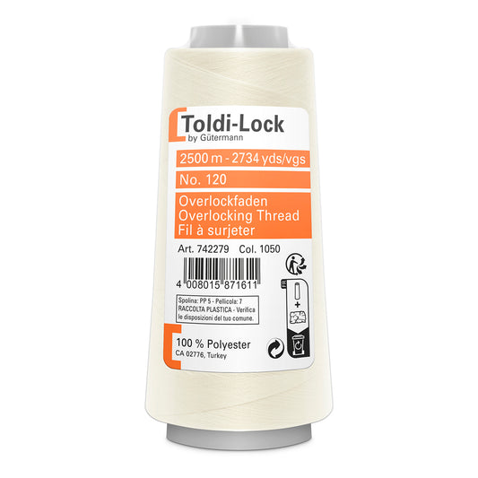 Toldi-Lock Overlocking Thread: 2500m - Cream