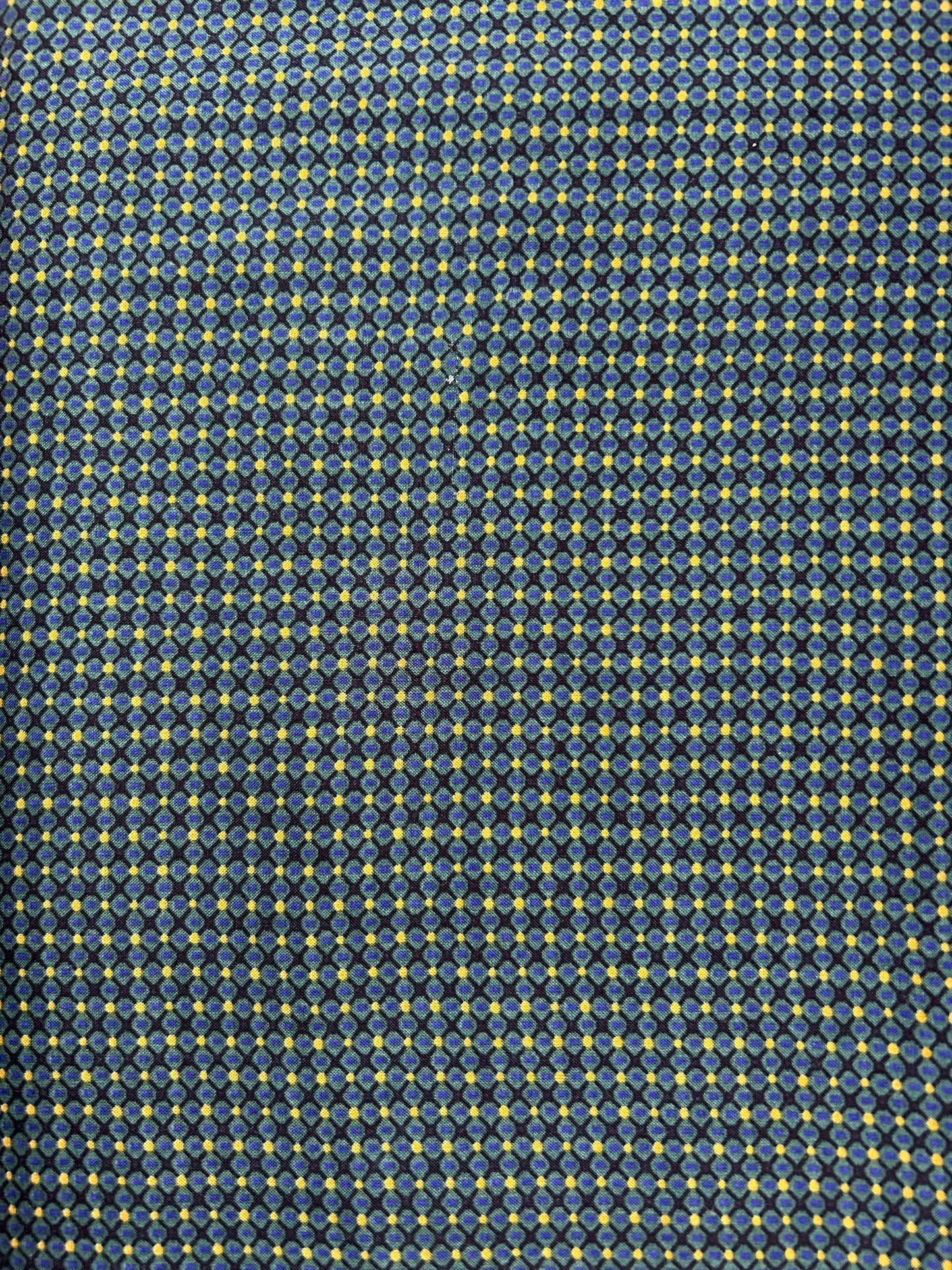 Dark Navy with geometric print teal, blue, yellow - Tencel