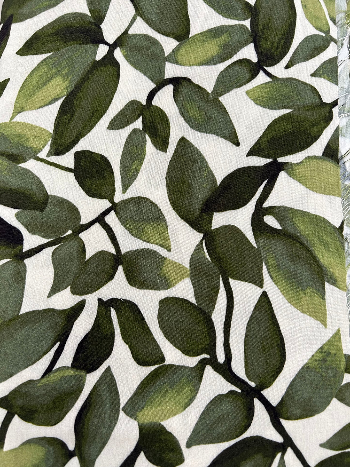 Green leafy print viscose polyamide