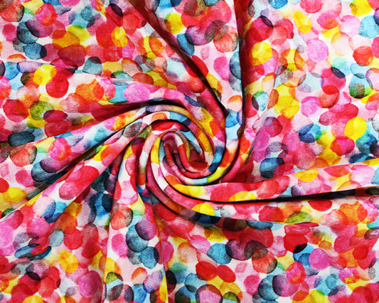 Image of watercolour rainbow fabric