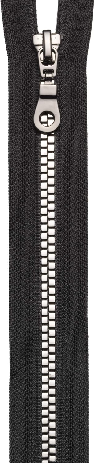 Fashion Zip Fastener 50cm Polyester, Black/Gun Metal