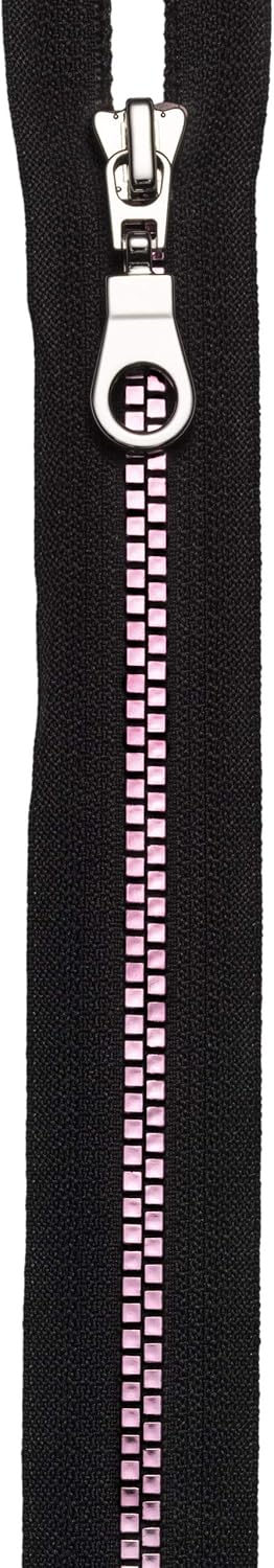 Fashion Zip Fastener 50cm Polyester, Black/Pink