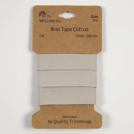 BIAS TAPE COTTON (10X3M CARD) Silver image 0