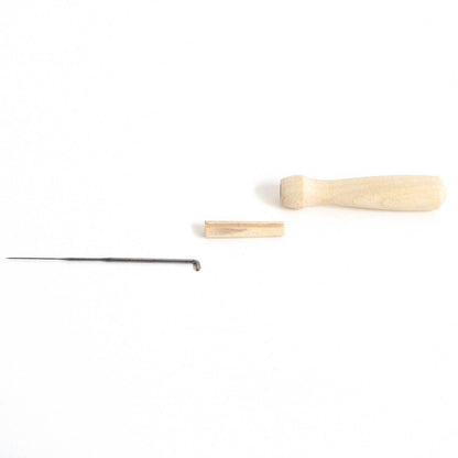 Needle felt wooden needle holder