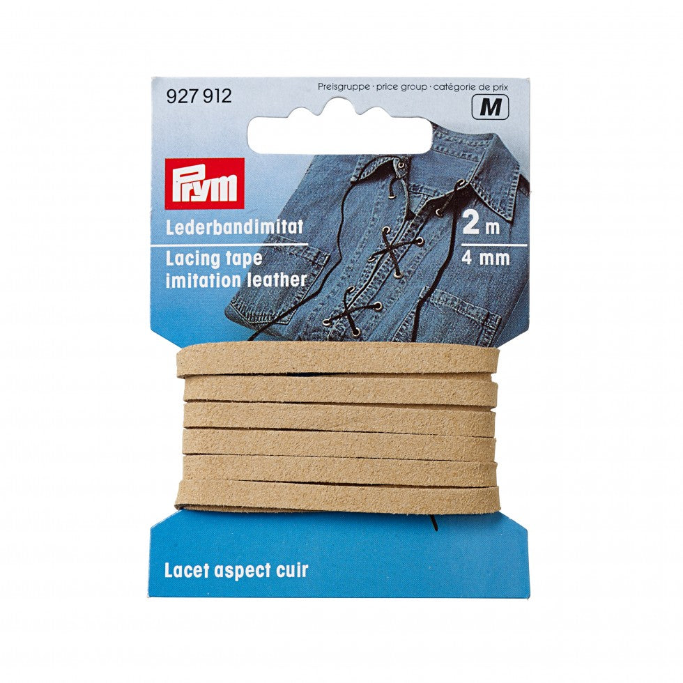 Prym Imitation Leather Lacing Tape Beige