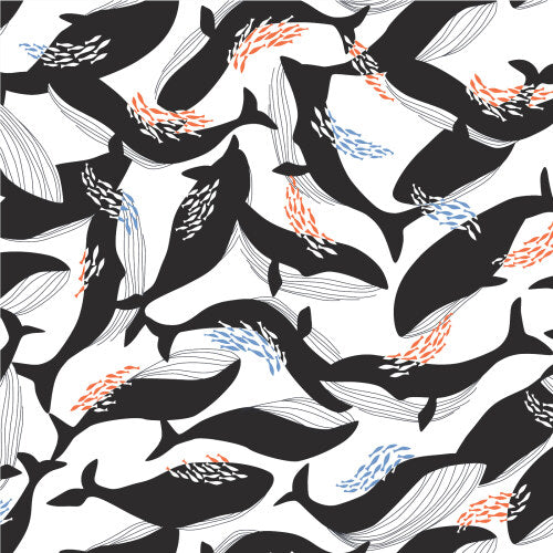 Happy Whales – Rayon Fabric by Ophelia Pang for Cloud9 Fabrics