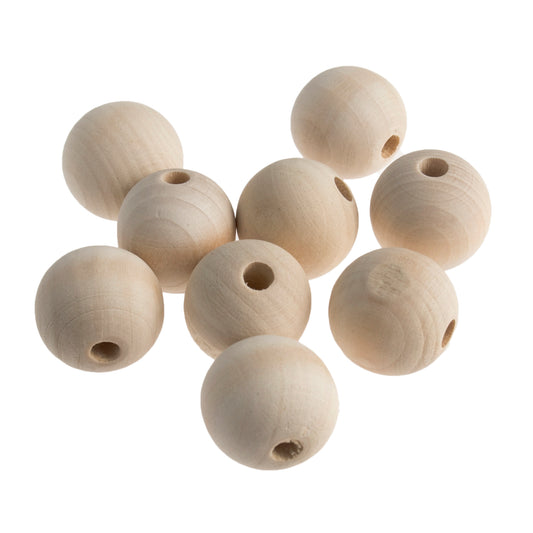 Wooden Craft Beads: 2.5cm: 9 Pieces