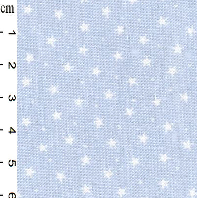 Cotton Poplin Print - Powder Blue with tiny white stars