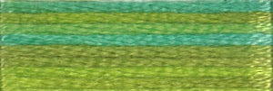 DMC Mouline Colour Variations:  8m: Skein - Blue, Green Yellow, Embroidery Thread