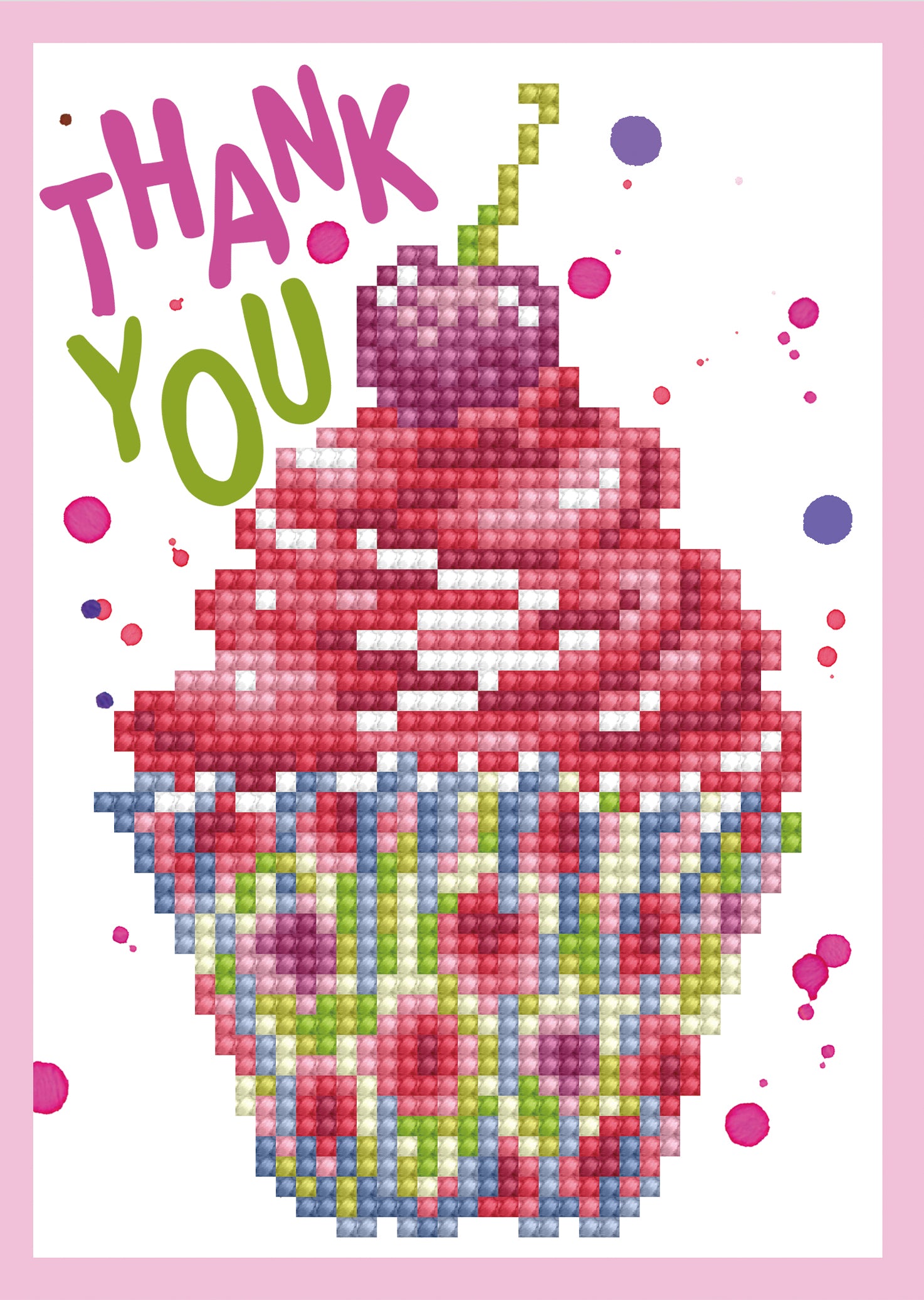 Diamond Painting Greeting Card Cup Cake Thank You