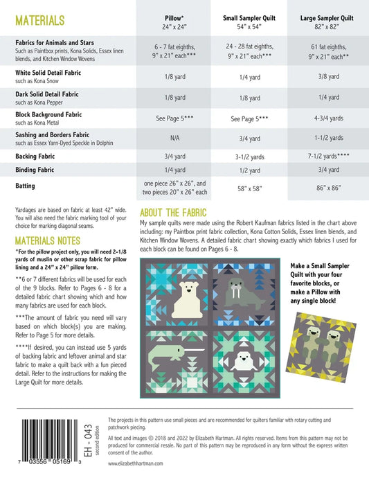 Elizabeth Hartman Pattern North Stars Sampler Quilt