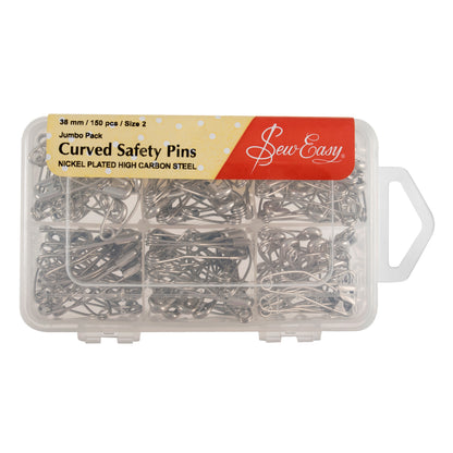 Curved Safety Pins - designed for Quilters - 38mm: 150 Pieces