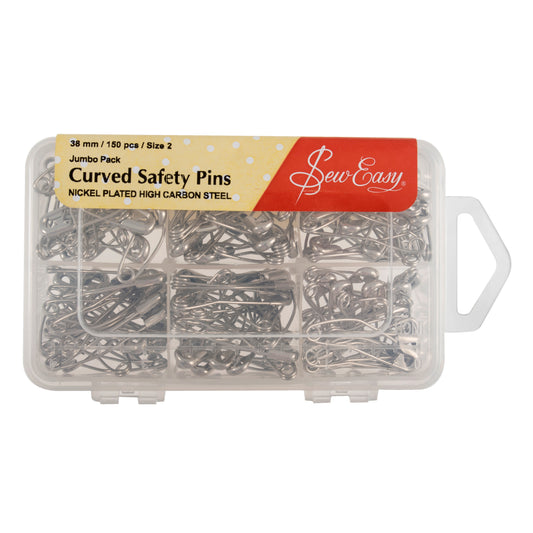 Curved Safety Pins - designed for Quilters - 38mm: 150 Pieces
