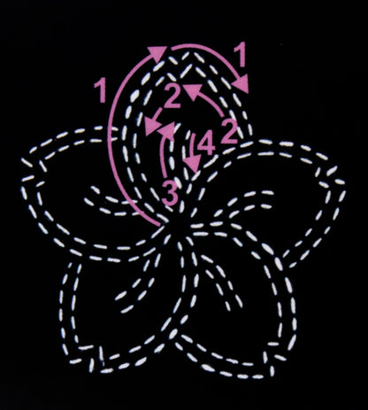 Sashiko: Template: 4in: Sakura (Cherry Blossom)