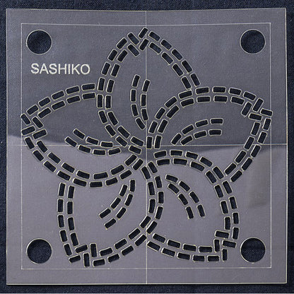 Sashiko: Template: 4in: Sakura (Cherry Blossom)
