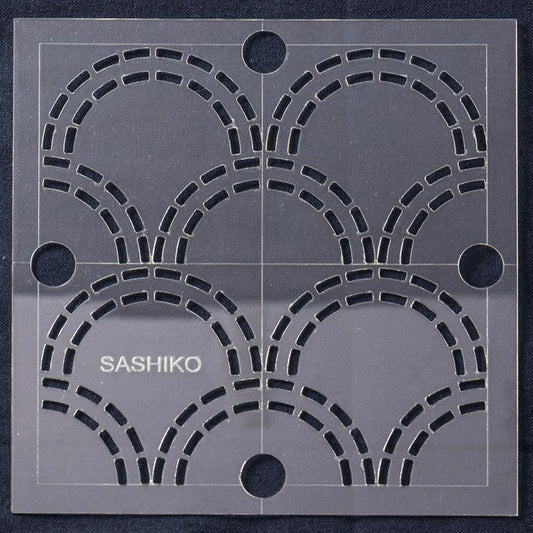 Sashiko: Template: 4in: Seigaiha (Waves)