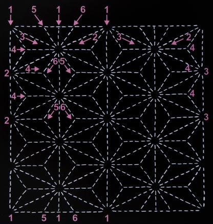 Sashiko: Template: 6in: Asa No Ha (Hemp Leaf)