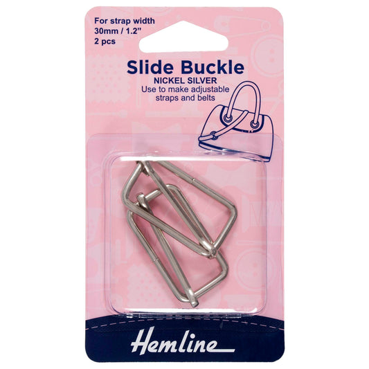 Slide Buckles – 30mm x 16mm Nickel (Pack of 2)