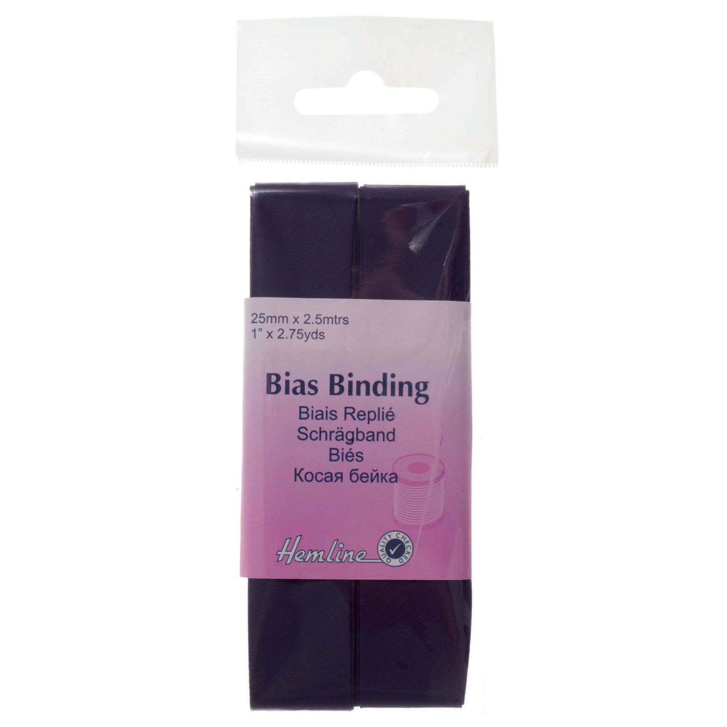 Purple Polycotton Bias Binding 2.5m x 25mm