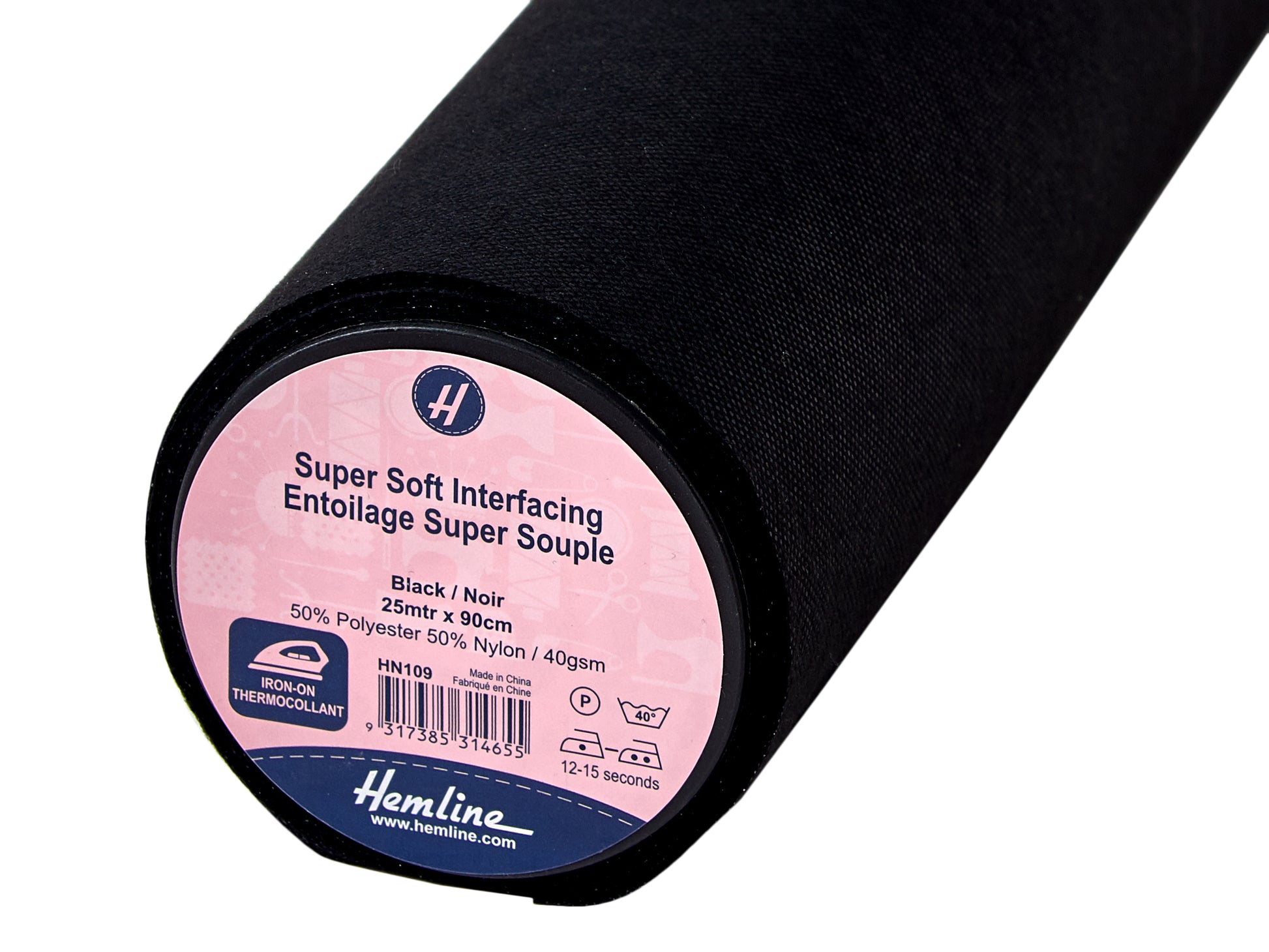 Interfacing: Super-Soft: Iron-on:Black