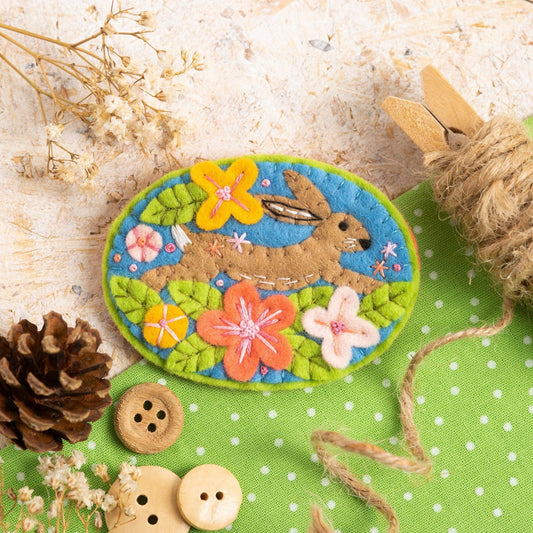 Hawthorn Handmade HARE FELT CRAFT BROOCH KIT