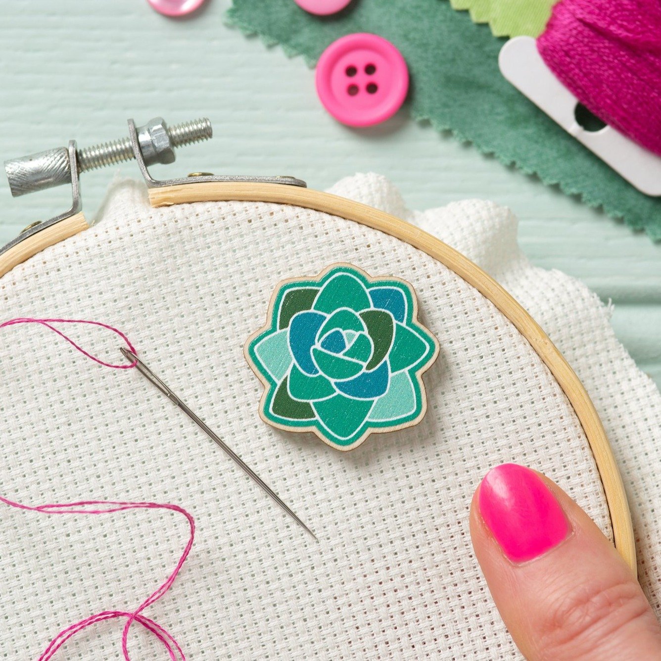 SUCCULENT MAGNETIC NEEDLE MINDER