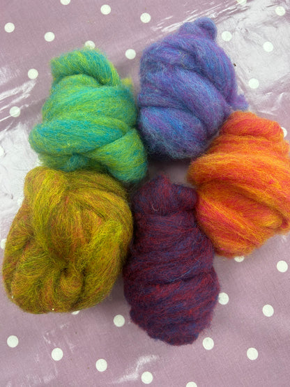 Corridale Carded Sliver Mixed Bag Approx 125g