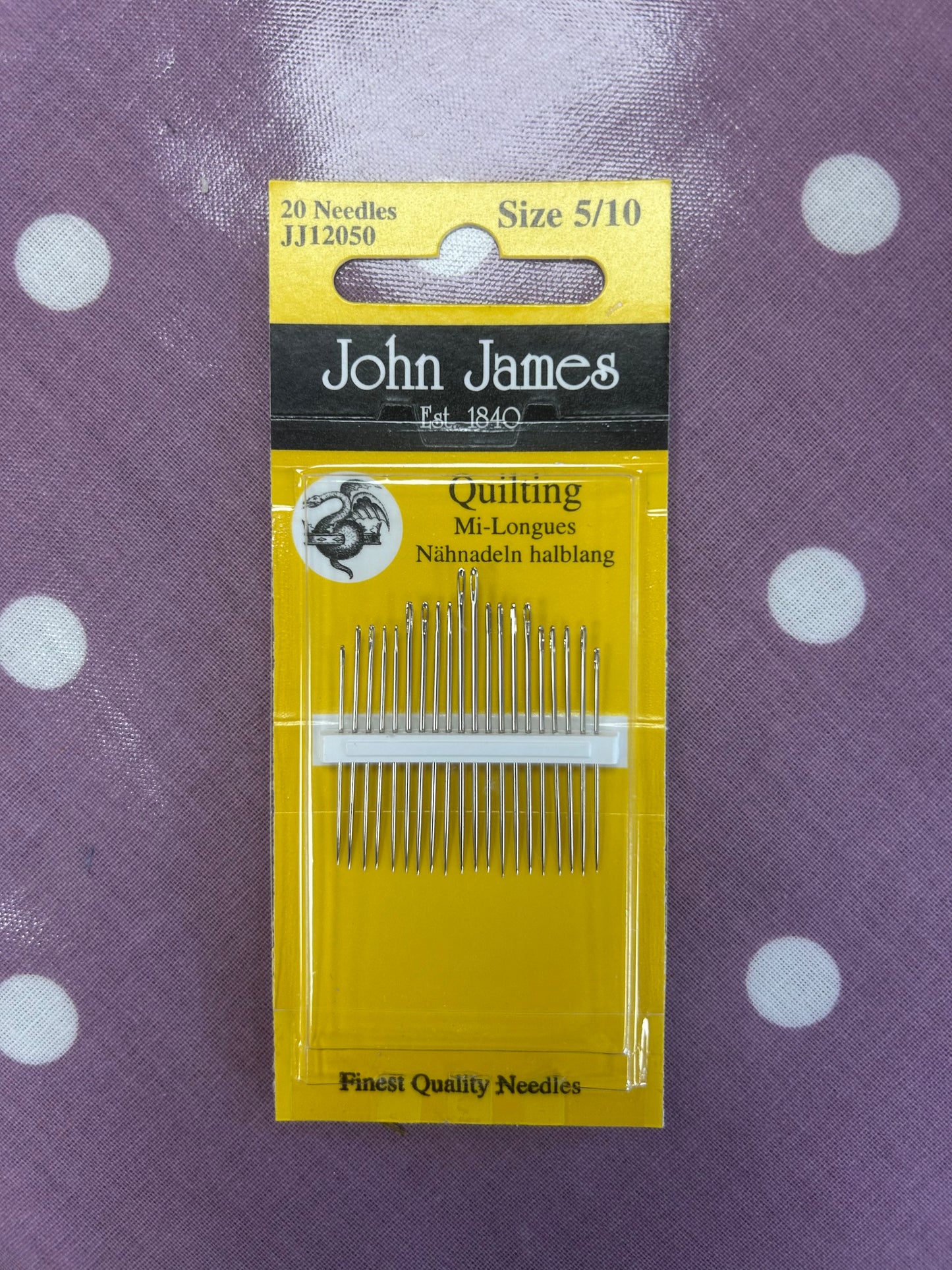 John James Betweens / Quilting Needle size 5/10 20 Needles