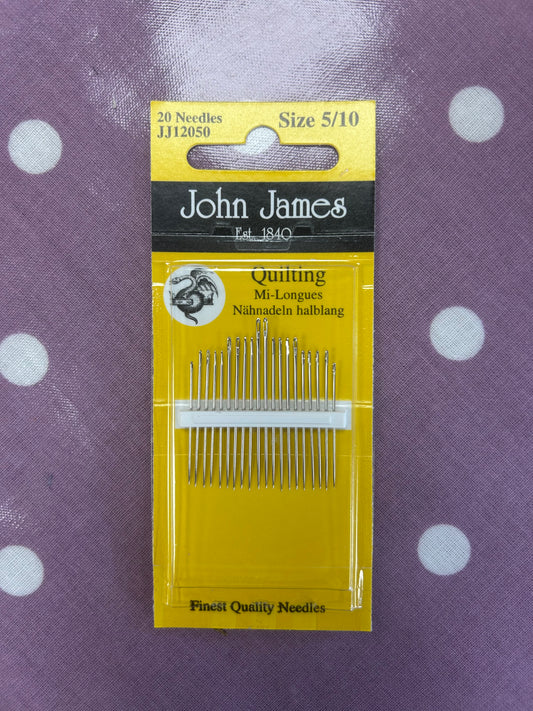 John James Betweens / Quilting Needle size 5/10 20 Needles