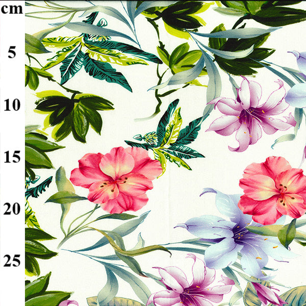 Cotton Jersey Floral White Digital print