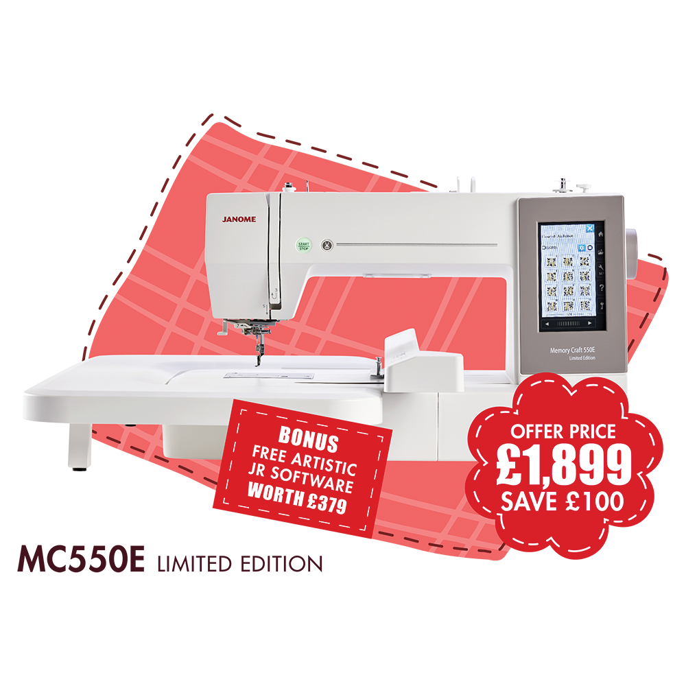 Memory Craft 550E Limited Edition *** Sale Save £100 and Free Artistic Embroidery Software usually £379***