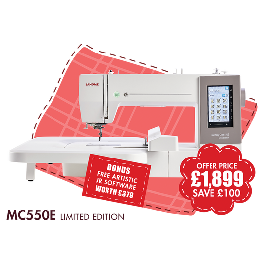 Memory Craft 550E Limited Edition *** Sale Save £100 and Free Artistic Embroidery Software usually £379***