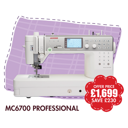 Janome MC6700 Professional Longer Arm Space Sewing Machine all metal flatbed machine 200 stitches ***Sale Save £230 ***