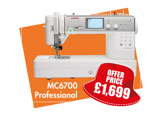 Janome MC6700 Professional Longer Arm Space Sewing Machine all metal flatbed machine 200 stitches  *** Autumn Offer Save £200 ***