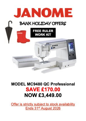 Janome MC9480 QC Professional ***Bank Holiday Offer SAVE £170 + Free Ruler Kit***