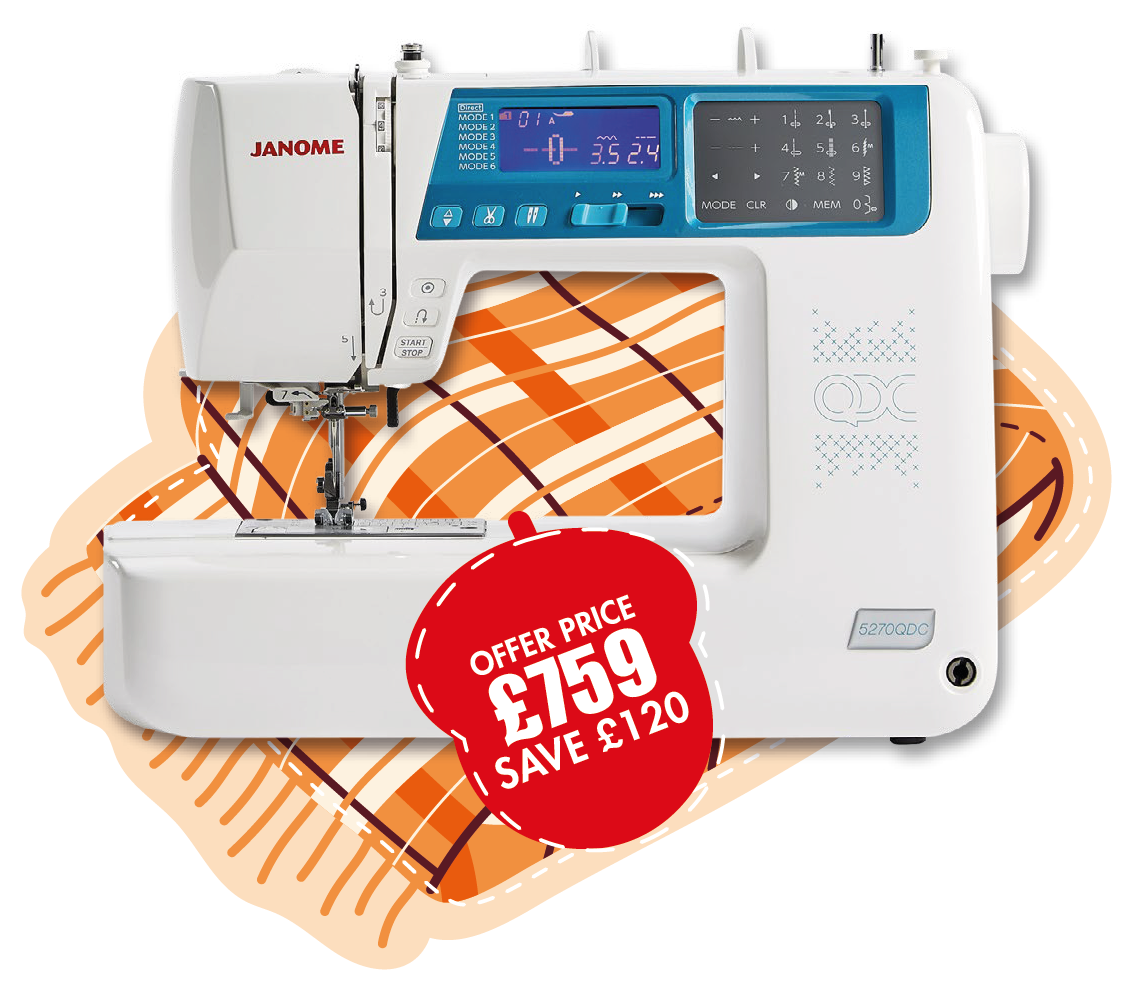 Janome 5270QDC Computerised Sewing Machine - with 270 stitches including an alphabet ***Special Purchase - Save £120***