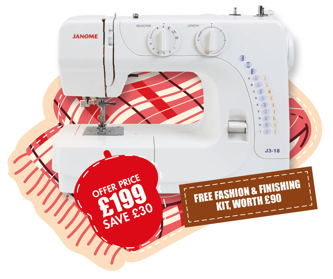 J3-18 Practical simple sewing machine ***Special Purchase - Save £30 and Free Fashion and Finishing Kit worth £90***
