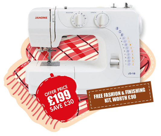 J3-18 Practical simple sewing machine ***Special Purchase - Save £30 and Free Fashion and Finishing Kit worth £90***